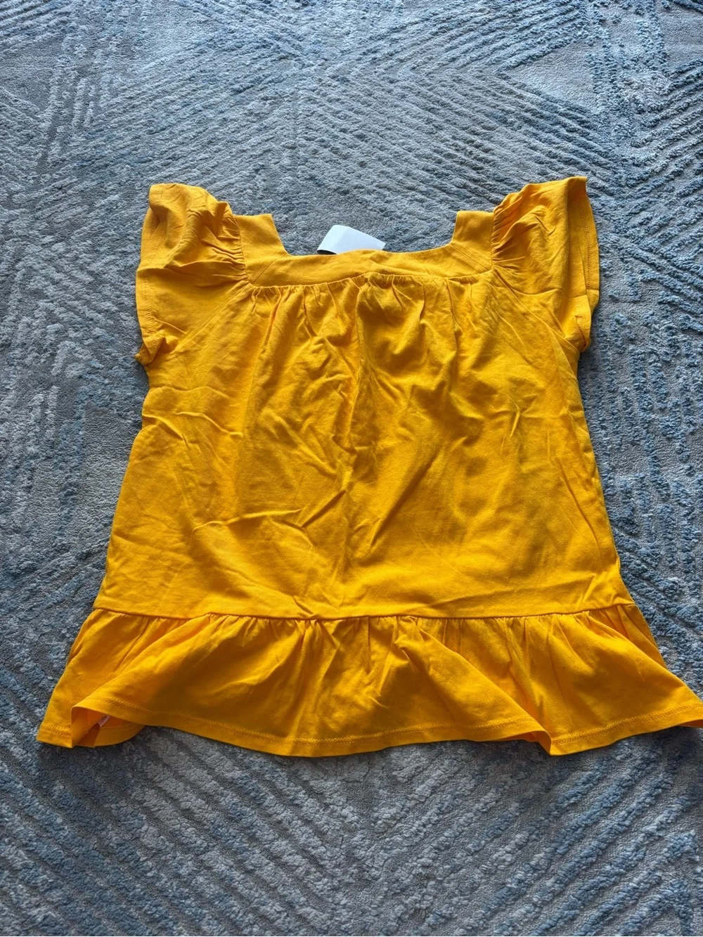 Crewcuts Girls' Bright Yellow Flutter Sleeve Peplum Top